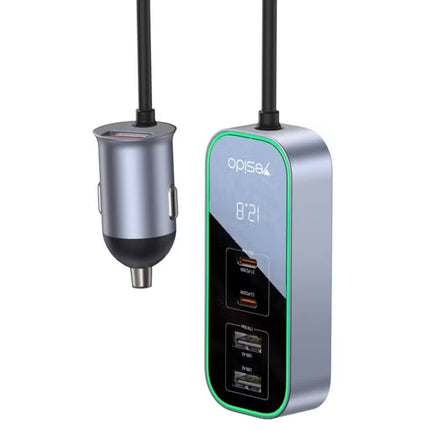 Yesido Y53 97W Aluminum Alloy + ABS Rear Seat Expansion Car Charger