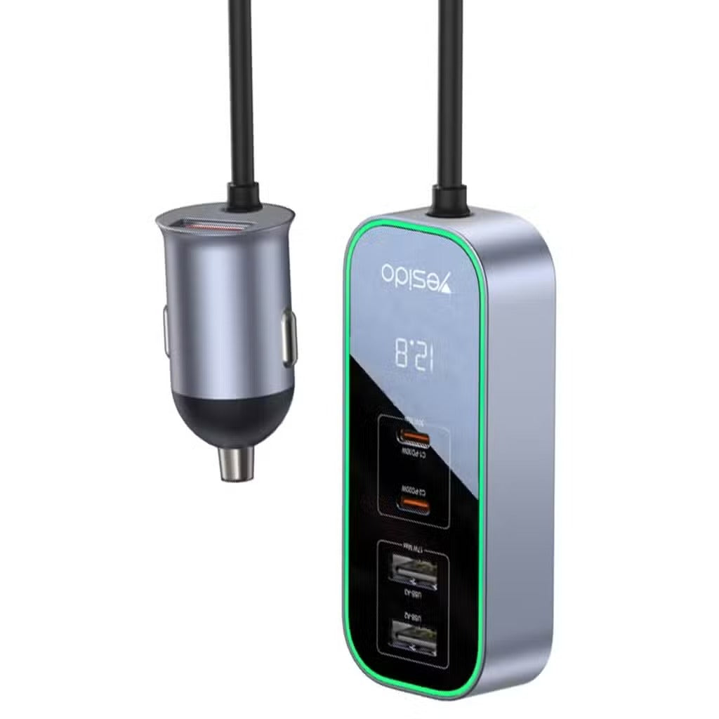 شاحن سيارة Yesido Y53 97W من سبائك الألومنيوم + ABS شاحن سيارة Yesido Y53 97W من سبائك الألومنيوم + ABS