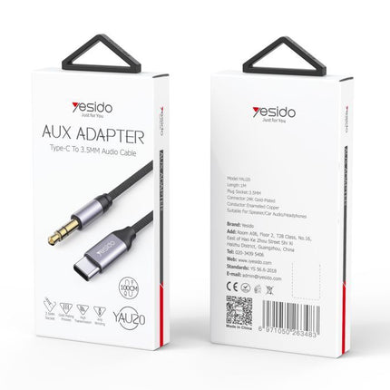 Yesido YAU20 3.5mm to Type-C AUX Audio Cable with Digital Decode Chip (1M)