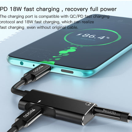 Yesido YAU22 Aluminum Alloy 2-in-1 Type-C to Type-C and 3.5mm Audio
