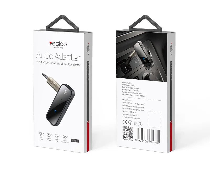محول شحن وموسيقى 2 في 1 من Yesido YAU25 Micro USB محول شحن وموسيقى 2 في 1 من Yesido YAU25 Micro USB