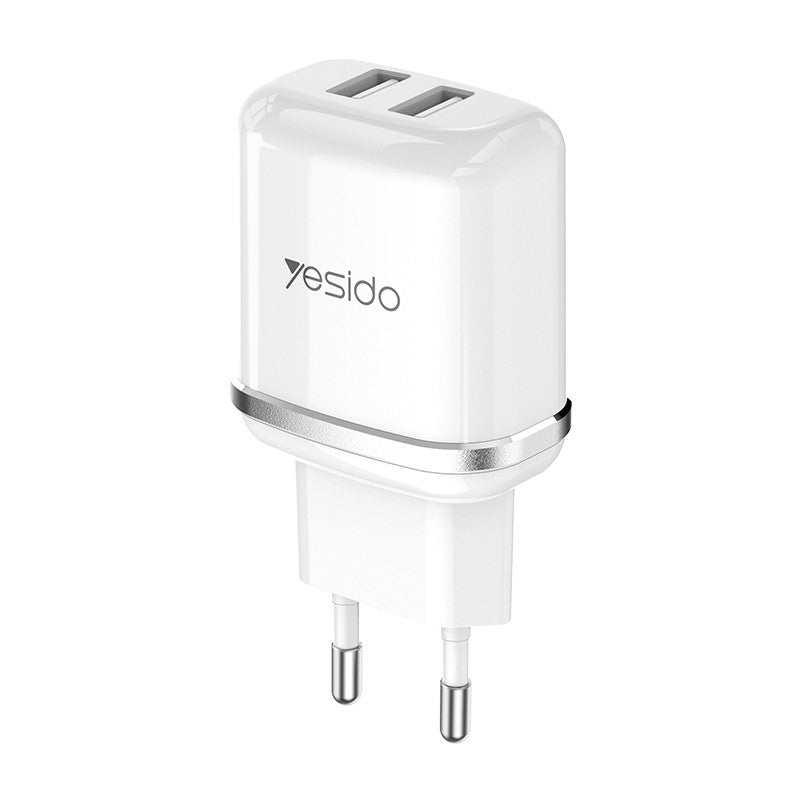 شاحن سفر Yesido YC26 (EU) بمنفذي USB وكابل Micro شاحن سفر Yesido YC26 (EU) بمنفذي USB وكابل Micro