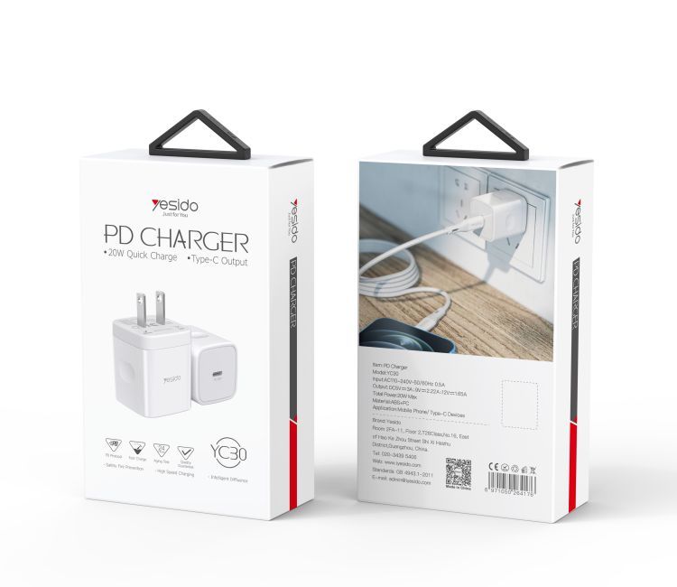 شاحن Yesido YC30 (EU) PD شاحن Yesido YC30 (EU) PD