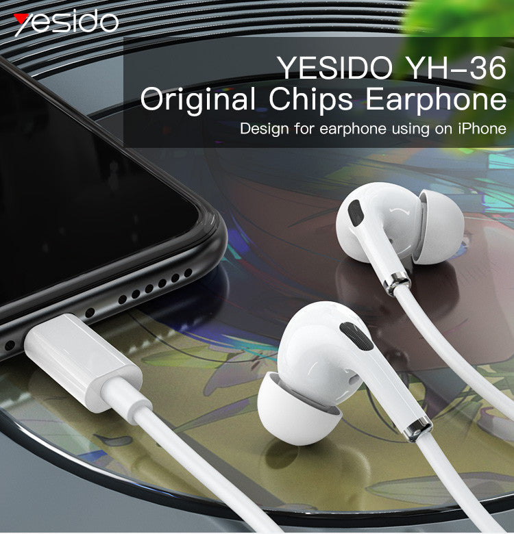 سماعات أذن Lightning YH36 من Yesido سماعات أذن Lightning YH36 من Yesido