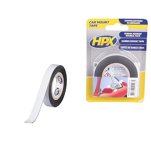 Double sided tape - black 12mm x 2m hpx
