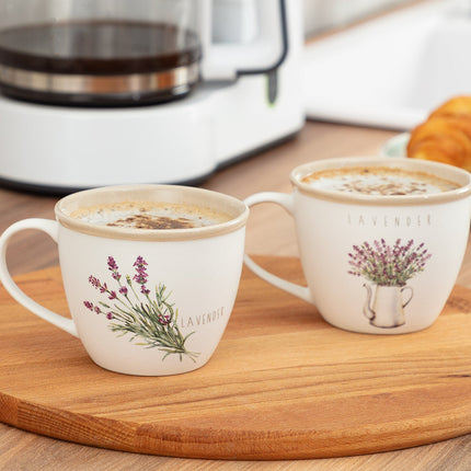 Lavender Pente 2-Piece Mug Set - Ethno-Modern Design