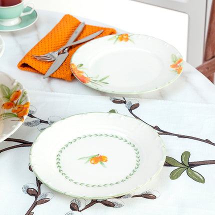Iğde Pattern 6-Piece Dessert Plate Set - Elegant Tableware
