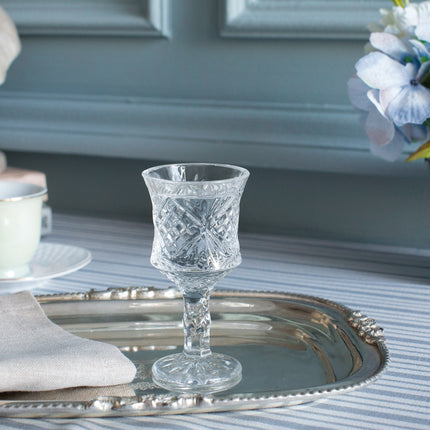 Aron 4-Piece Footed Coffee Cup Set - Sparkly Design