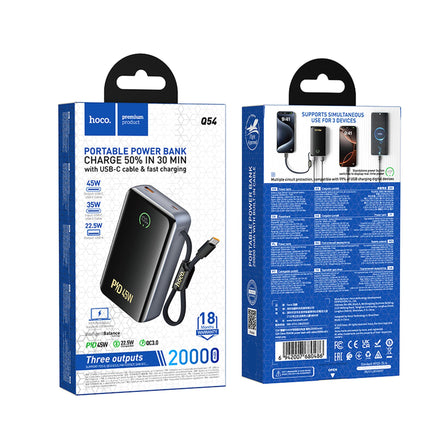 Hoco Q54 Shine 20000mAh Power Bank with 45W PD Charging