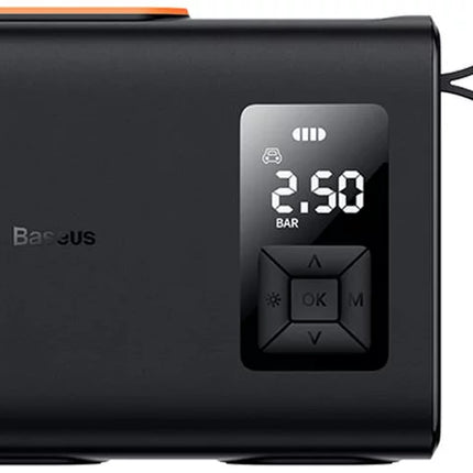 Baseus Mega Energy Pump Dual Cylinder Wireless Inflator - High-Pressure Portable Air Compressor - Fast Inflation - Digital Pressure Display - 6000mAh Battery - Auto Shut-off - Multi-mode for Cars, Motorcycles, and Balls