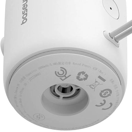 منفاخ هواء محمول باسوس بوكيت جو (Baseus PocketGo) - منفاخ إطارات لاسلكي ذكي - شاشة رقمية - وظيفة الإيقاف التلقائي - مرفقات متعددة - ضوء طوارئ LED مدمج