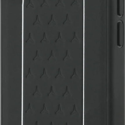 كفر مرسيدس بنز (Mercedes-Benz) جلد طبيعي ماج سيف بنقشة النجوم للايفون 17، 17 برو، و17 برو ماكس - أسود