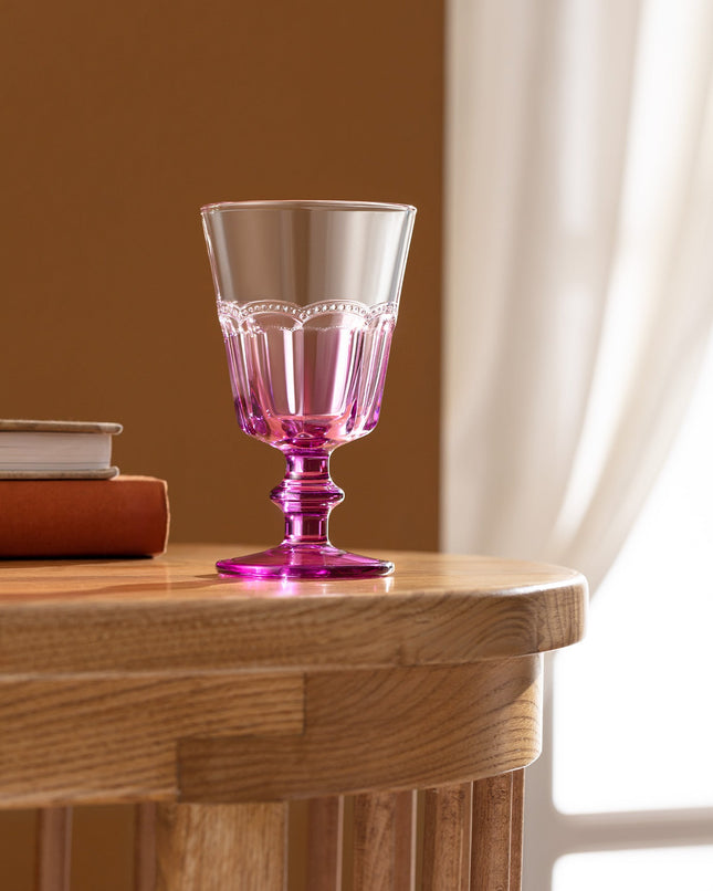 Perline 4-Piece Pink Wine Glass Set for Elegant Dining