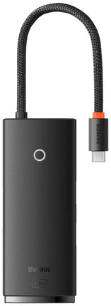 موزع منافذ باسوس لايت سيريس (Baseus Lite Series) بـ 6 منافذ Type-C - مخرج 4K HDMI - منفذين USB 3.0 - شحن سريع 100 واط PD - قارئ بطاقات SD و TF - تقنية الشريحة المستقلة - تصميم مدمج