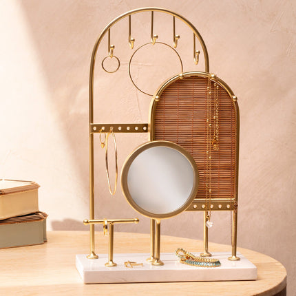 Trio Jewelry Hanger in Gold – 3 Hook Display Stand