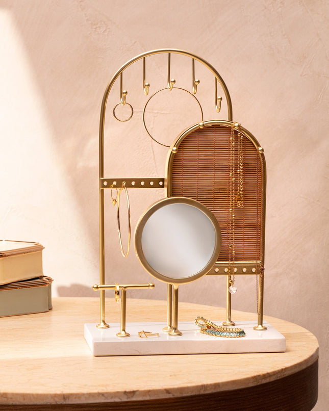 Trio Jewelry Hanger in Gold – 3 Hook Display Stand