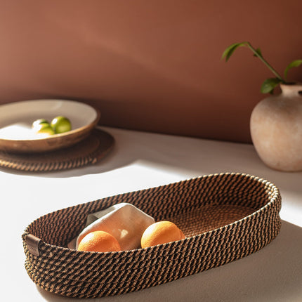 Alsace Large Wicker Basket - Natural Black Storage