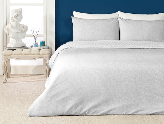 Delray Single Gray Duvet Cover Set - Soft Bedding