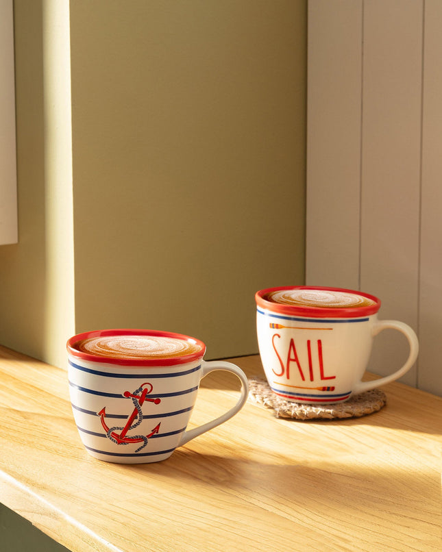 Marine Corde Ceramic Mugs Set of 2 - 245ml
