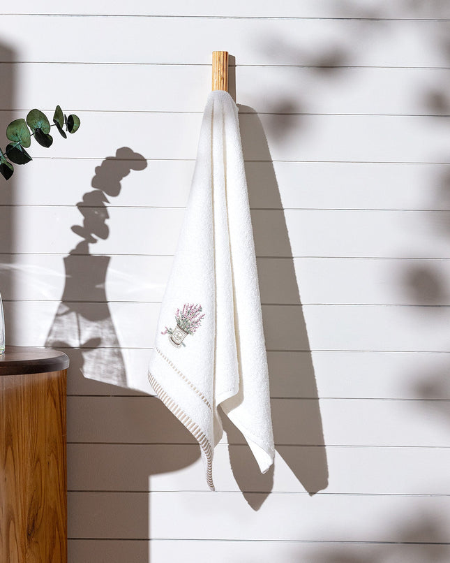 Curtice Embroidered Face Towel White 100% Cotton