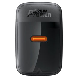 Acefast A104 GaN PD 25W Fast Wall Charger, USB-C Power Delivery, PPS Support for Samsung & iPhone, Compact Design - Black (EU Plug)