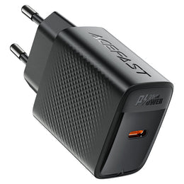 Acefast A104 GaN PD 25W Fast Wall Charger, USB-C Power Delivery, PPS Support for Samsung & iPhone, Compact Design - Black (EU Plug)