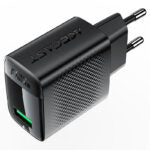 Acefast A90 GaN Smart Wall Charger 18W QC3.0 Fast Charge, Compact USB-A Power Adapter for Smartphones and Tablets - White (EU Plug)