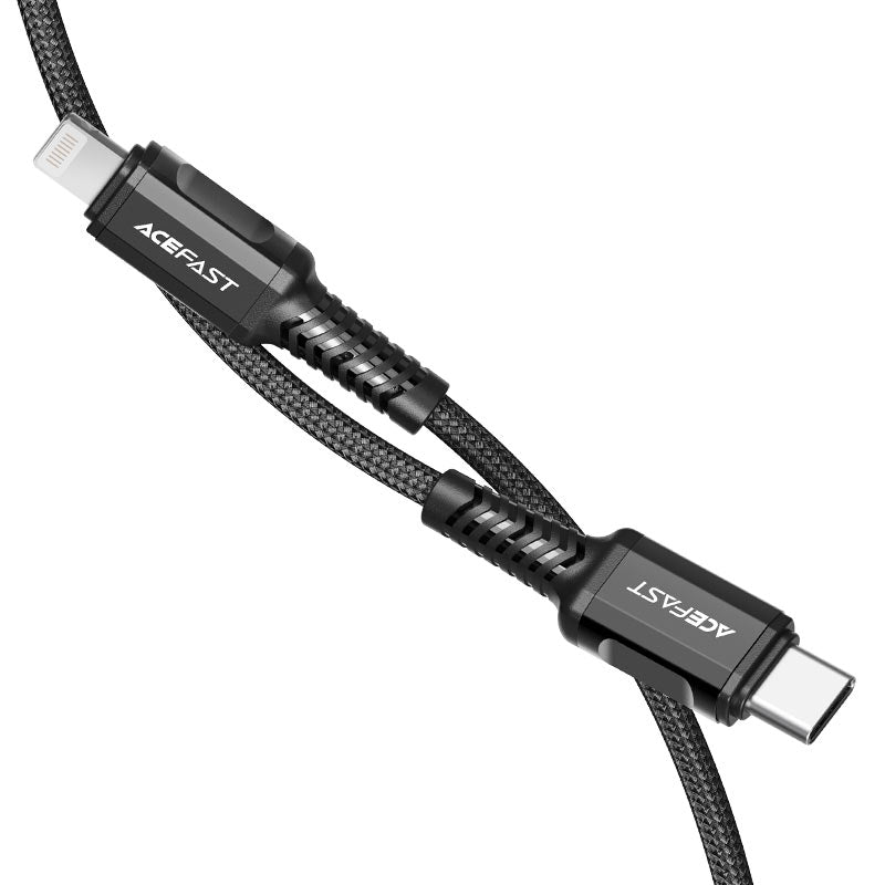 Acefast C1-01 USB-C to Lightning Fast Charging Cable, PD 20W/30W Support, Durable & Flexible TPE Sync Cord, 1.2m High-Speed Cable for iPhone & iPad - Black Acefast C1-01 USB-C to Lightning Fast Charging Cable, PD 20W/30W Support, Durable & Flexible TPE Sync Cord, 1.2m High-Speed Cable for iPhone & iPad - Black