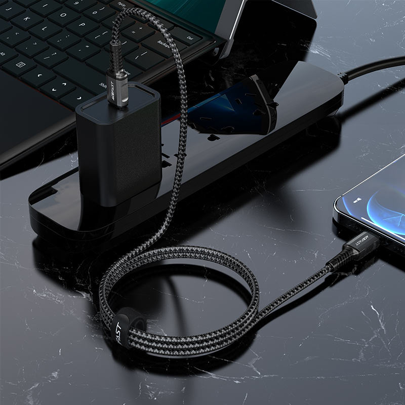 Acefast C1-01 USB-C to Lightning Fast Charging Cable, PD 20W/30W Support, Durable & Flexible TPE Sync Cord, 1.2m High-Speed Cable for iPhone & iPad - Black Acefast C1-01 USB-C to Lightning Fast Charging Cable, PD 20W/30W Support, Durable & Flexible TPE Sync Cord, 1.2m High-Speed Cable for iPhone & iPad - Black