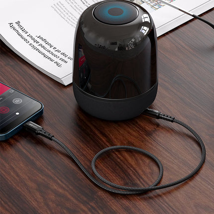 Acefast C1-06 Lightning to 3.5mm Male Audio AUX Cable for iPhone, Lossless Sound Hi-Fi Adapter, Durable TPE 1.2m Car Audio Cord - Black