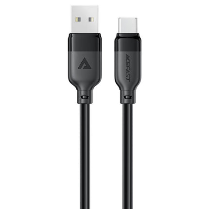 كابل شحن ونقل بيانات أيس فاست (Acefast C16-04) من USB-A إلى USB-C، شحن سريع بقدرة 3 أمبير، تصميم معزز ضد الكسر بطول 1.2 متر من الـ PVC المرن - أسود