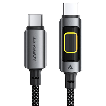 Acefast C21-03 USB-C to USB-C 60W Fast Charging Cable, PD Support, Durable Braided Nylon Sync Cord, 1.2m High-Speed Cable for Laptop, Tablet & Phone - Black