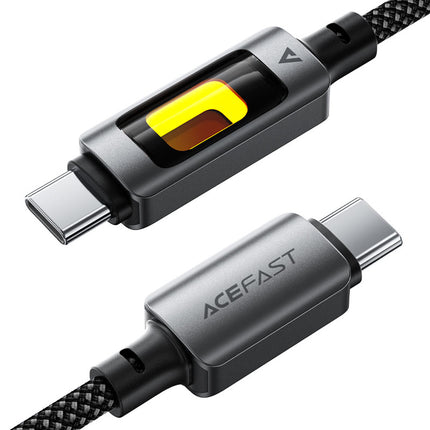 Acefast C21-03 USB-C to USB-C 60W Fast Charging Cable, PD Support, Durable Braided Nylon Sync Cord, 1.2m High-Speed Cable for Laptop, Tablet & Phone - Black