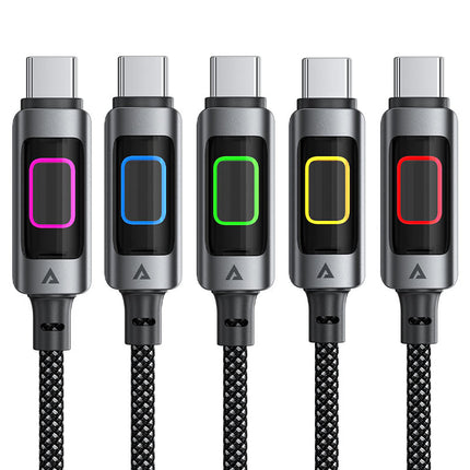 Acefast C21-03 USB-C to USB-C 60W Fast Charging Cable, PD Support, Durable Braided Nylon Sync Cord, 1.2m High-Speed Cable for Laptop, Tablet & Phone - Black