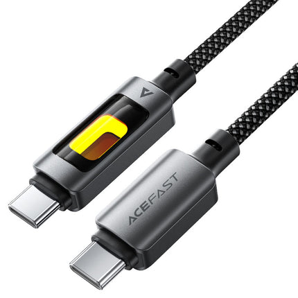 Acefast C21-03 USB-C to USB-C 60W Fast Charging Cable, PD Support, Durable Braided Nylon Sync Cord, 1.2m High-Speed Cable for Laptop, Tablet & Phone - Black
