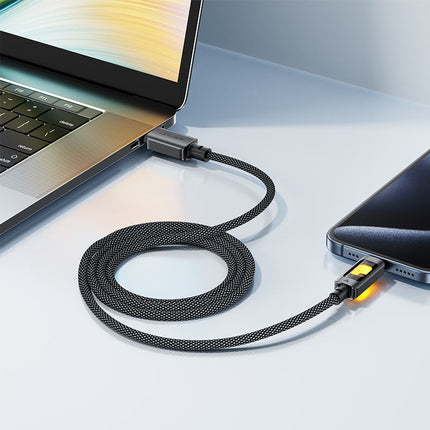 Acefast C21-04 USB-A to USB-C Charging & Data Cable, 3A Fast Charging, Durable Braided Nylon Cord, 1.2m High-Speed Sync Cable - Black