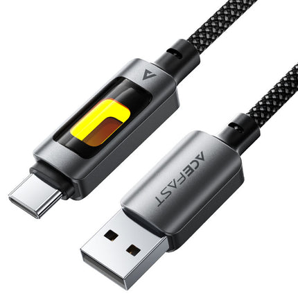 Acefast C21-04 USB-A to USB-C Charging & Data Cable, 3A Fast Charging, Durable Braided Nylon Cord, 1.2m High-Speed Sync Cable - Black