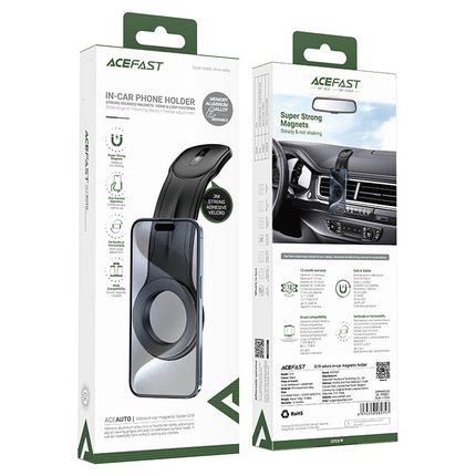 Acefast D19 Magnetic Air Vent Car Phone Mount, 6 Powerful N52 Magnets, 360° Rotation Compact Holder with Secure Non-Slip Clip - Black