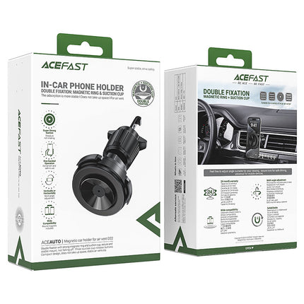 Acefast D22 Slim Magnetic Dashboard Car Phone Mount, 6 Powerful N52 Magnets, 360° Rotation Compact Holder with Heavy-Duty 3M Adhesive - Black