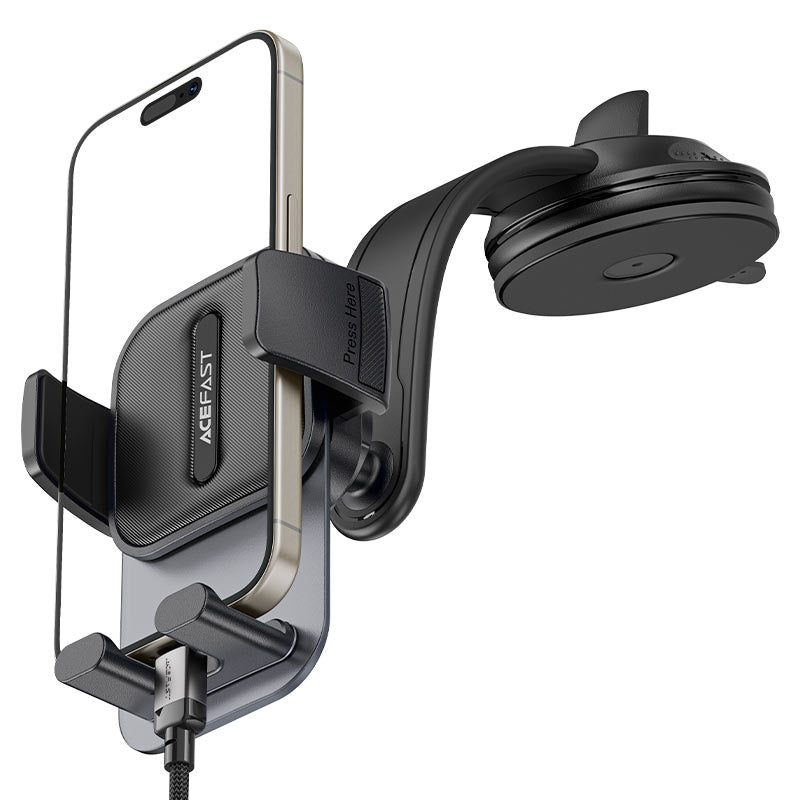 Acefast D26 Universal Air Vent Car Phone Mount, One-Button Release, 360° Rotation Compact Holder with Secure Mechanical Grip - Black Acefast D26 Universal Air Vent Car Phone Mount, One-Button Release, 360° Rotation Compact Holder with Secure Mechanical Grip - Black