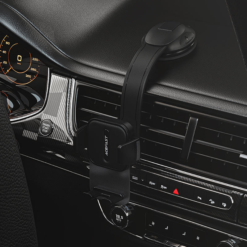 Acefast D26 Universal Air Vent Car Phone Mount, One-Button Release, 360° Rotation Compact Holder with Secure Mechanical Grip - Black Acefast D26 Universal Air Vent Car Phone Mount, One-Button Release, 360° Rotation Compact Holder with Secure Mechanical Grip - Black