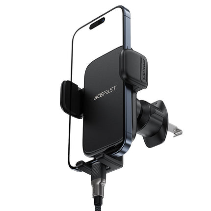 Acefast D27 Universal Car Phone Mount Holder, Secure Telescopic Arm, 360° Rotation Dashboard & Windshield Suction Holder - Black