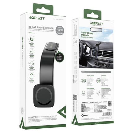Acefast D29 Magnetic Air Vent Car Phone Mount, Ultra-Strong N52 Magnets, 360° Rotation Compact Holder with Secure Anti-Slip Clip - Black