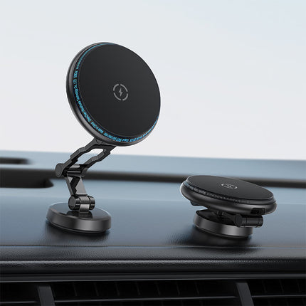 Acefast D30 Magnetic Wireless Car Charger 15W Fast Charge, MagSafe Compatible Phone Holder, 360° Rotation Compact Air Vent Mount - Black