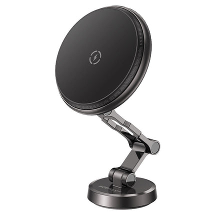 Acefast D30 Magnetic Wireless Car Charger 15W Fast Charge, MagSafe Compatible Phone Holder, 360° Rotation Compact Air Vent Mount - Black
