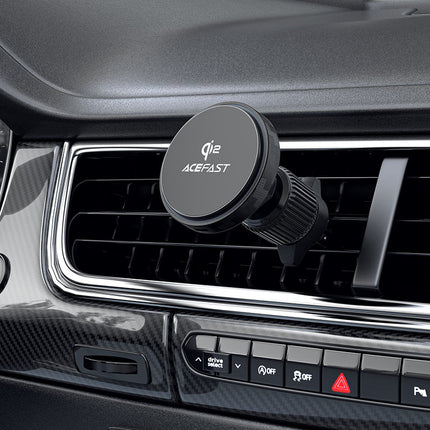Acefast D33 Magnetic Qi2 Wireless Car Fast Charger 15W, Dashboard & Windshield Suction Mount, MagSafe Compatible Phone Holder - Black