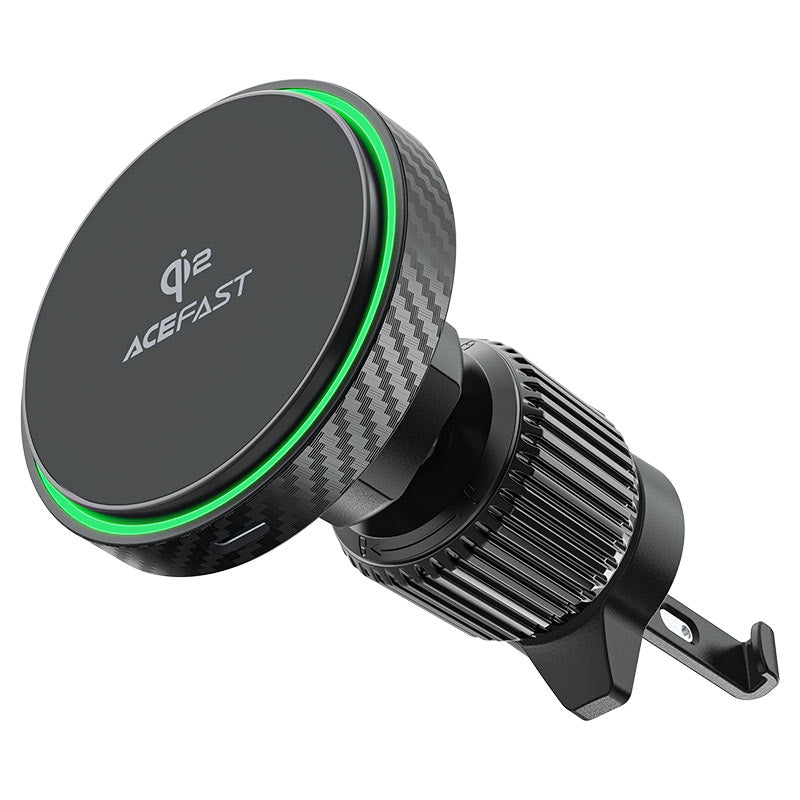 Acefast D33 Magnetic Qi2 Wireless Car Fast Charger 15W, Dashboard & Windshield Suction Mount, MagSafe Compatible Phone Holder - Black