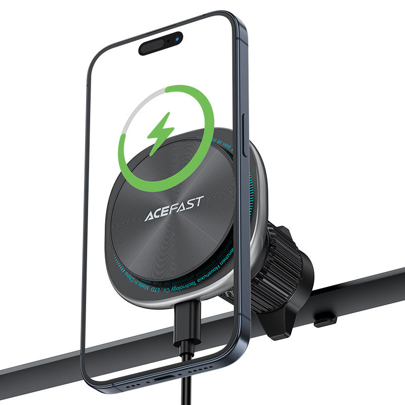 Acefast D41 Magnetic Wireless Car Charger 15W Fast Charge, MagSafe Compatible Phone Holder, 360° Rotation Flexible Gooseneck Suction Mount - Black Acefast D41 Magnetic Wireless Car Charger 15W Fast Charge, MagSafe Compatible Phone Holder, 360° Rotation Flexible Gooseneck Suction Mount - Black