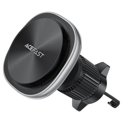 Acefast D41 Magnetic Wireless Car Charger 15W Fast Charge, MagSafe Compatible Phone Holder, 360° Rotation Flexible Gooseneck Suction Mount - Black