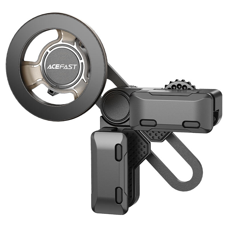 Acefast D43 Universal Magnetic Car Phone Mount Holder, Strong N52 Magnets, 360° Rotation Long Arm & Secure Suction Cup - Black